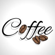 The word &quot;coffee&quot; decorated with coffee beans
