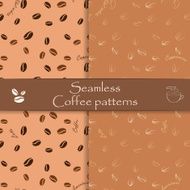 Collection of seamless vector patterns Coffee