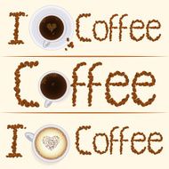 Collection of three vintage coffee banners in different styles