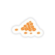 icon sticker realistic design on paper coffee beans N2