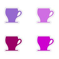 assembly realistic sticker design on paper cofee cups N5