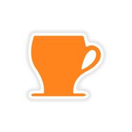 icon sticker realistic design on paper cofee cup N5