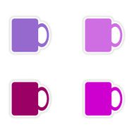 assembly realistic sticker design on paper cofee cups N6