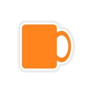 icon sticker realistic design on paper cofee cup N8