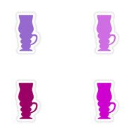 assembly realistic sticker design on paper cofee cups N8