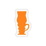 icon sticker realistic design on paper cofee cup N10
