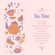 Elegant set of hand drawn tea banners