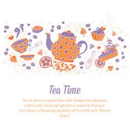 Elegant set of hand drawn tea banners N2