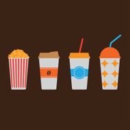 Paper cups icons set