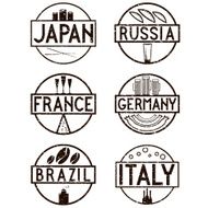 international food marks grunge labels set