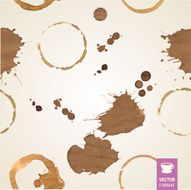 Vector Illustration with coffee stain &amp; drop isolated on white N2