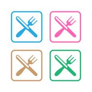 Vector crossed fork over knife icon Illustration EPS10