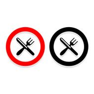 Vector crossed fork over knife icon Illustration EPS10 N2