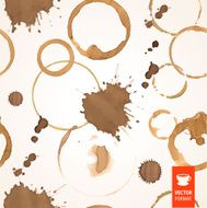 Vector Illustration with coffee stain &amp; drop isolated on white N4