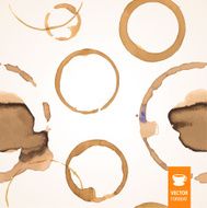 Vector Illustration with coffee stain &amp; drop isolated on white N5