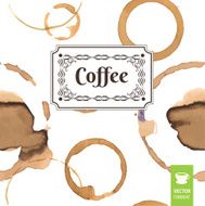 Vector Illustration with coffee stain &amp; drop isolated on white N8