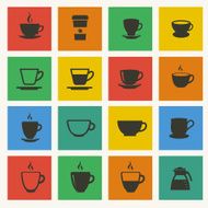 Coffee &amp; tea icons set Cups for coffee and tea N2