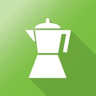 coffee pot flat icon with long shadow