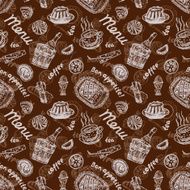 Food seamless hand drawn pattern