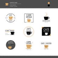 Set of Restaurant Coffee shop cafe Design logo