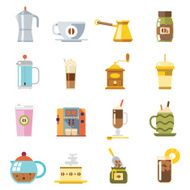 Appliances to Make Coffee Accessories Cup Glass Pot Spoon Icons