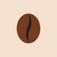 Coffee bean icon modern minimal flat design style Vector illustration N2