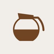 Coffee pot icon modern minimal flat design style vector illustration