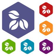 Coffee rhombus icons N2