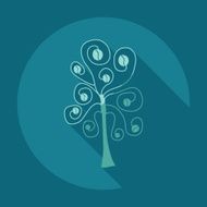 Flat modern design with shadow icon coffee tree N4