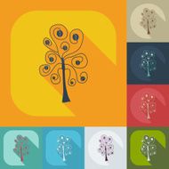 Flat modern design with shadow icon coffee tree N6