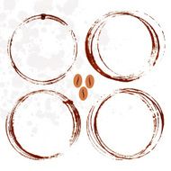 coffee stains on white Vector illustration