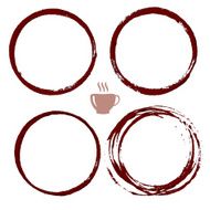 Coffee cup stains set isolated on white Vector illustration N2