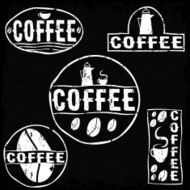 Set of vintage retro coffee labels N2