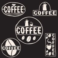 Set of vintage retro coffee labels N3