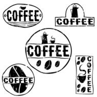 Set of vintage retro coffee labels N4