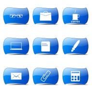 Office Work Blue Vector Button Icon Design Set N2