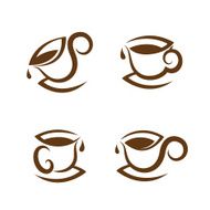 Coffee cup icon set N4
