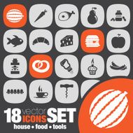 house food tools icon set