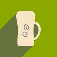 Flat with shadow icon and mobile applacation coffee N10