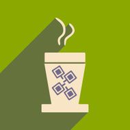 Flat with shadow icon and mobile applacation coffee N11