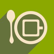 Flat with shadow icon and mobile applacation coffee N12