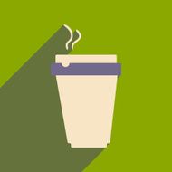 Flat with shadow icon and mobile applacation coffee N13