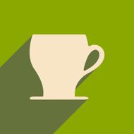 Flat with shadow icon and mobile applacation coffee N14