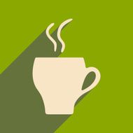 Flat with shadow icon and mobile applacation coffee N15
