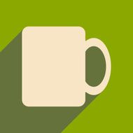 Flat with shadow icon and mobile applacation coffee N16