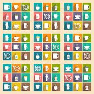 Flat with shadow concept and mobile application cups