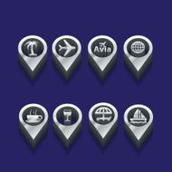 tourist icons in isometric