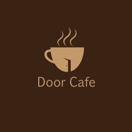 door cafe vector design template