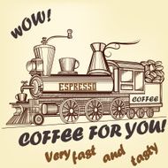 Coffee retro advertising poster
