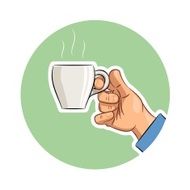 Cup of coffee in hand